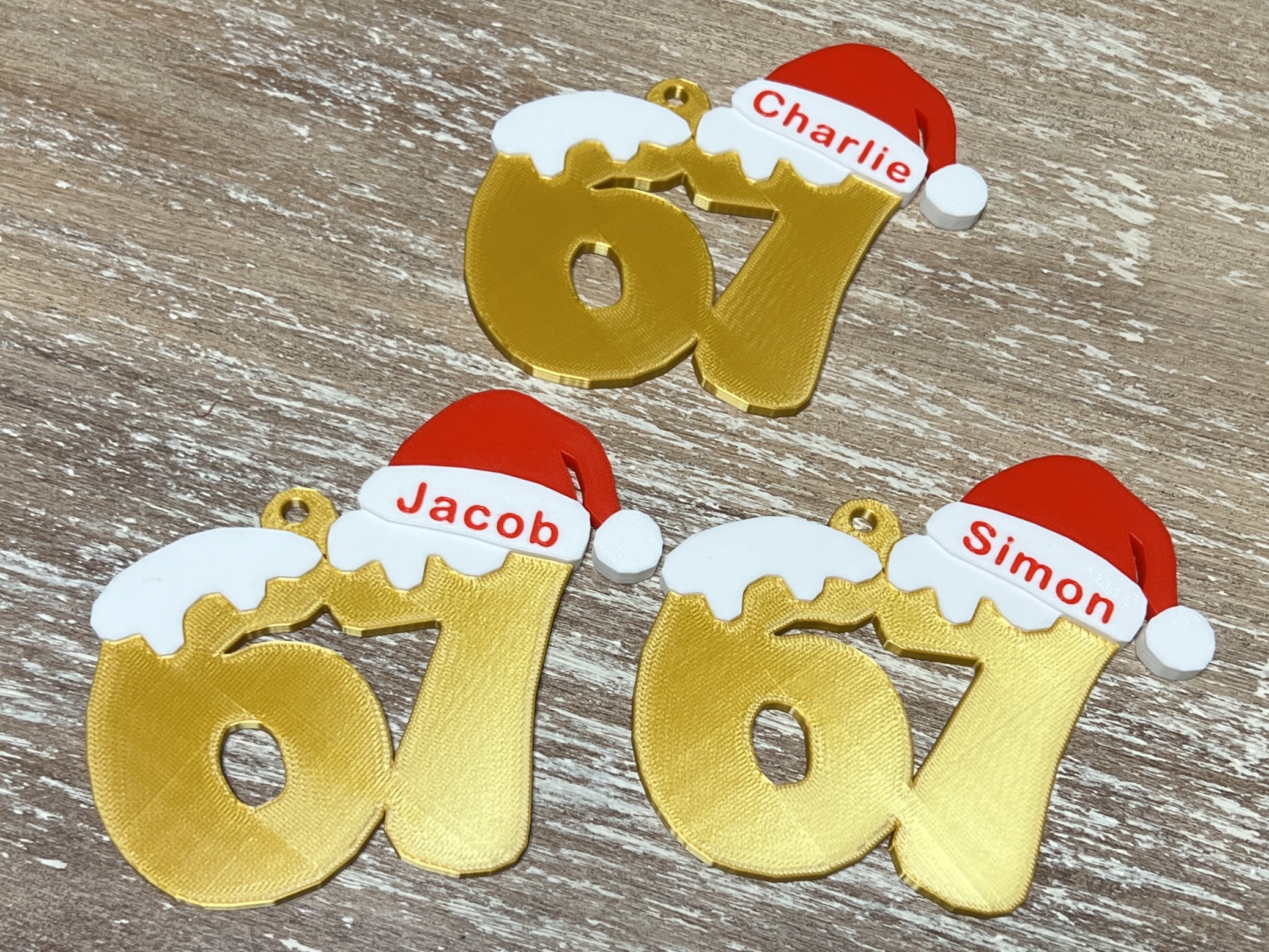67 Ornament with personalized name multicolor MMU/AMS