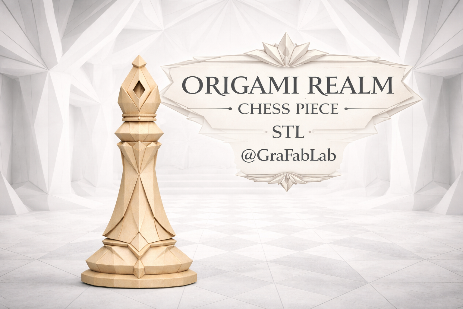 Origami Realm "Bishop" - chess piece