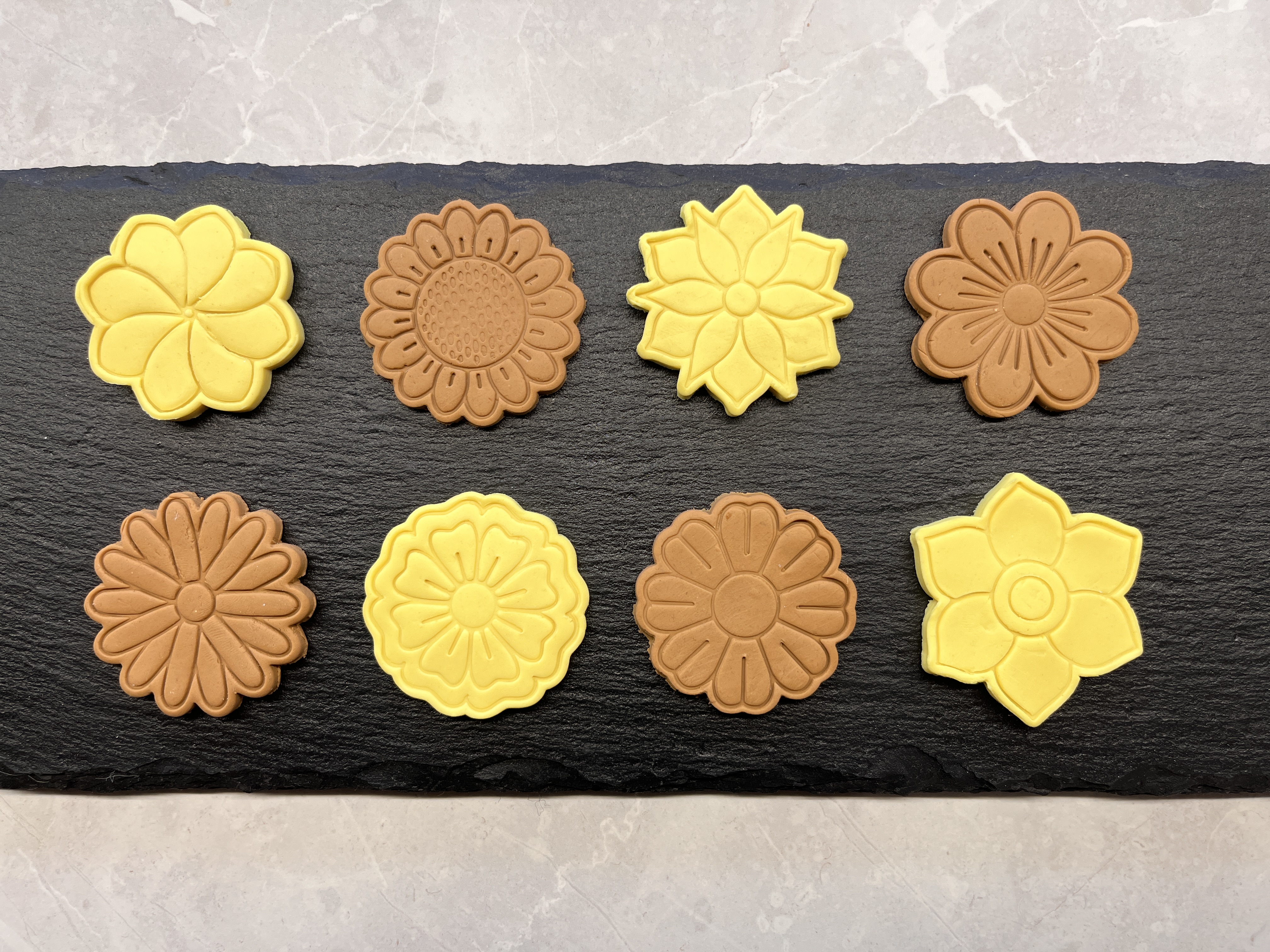 "Flowers" Cookie Cutter + Stamp set (8 models)
