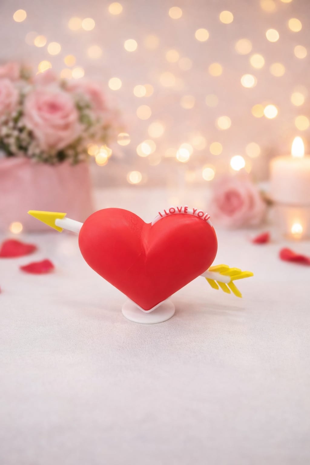 Valentines Day Heart with Arrow mechanical sculpture with message