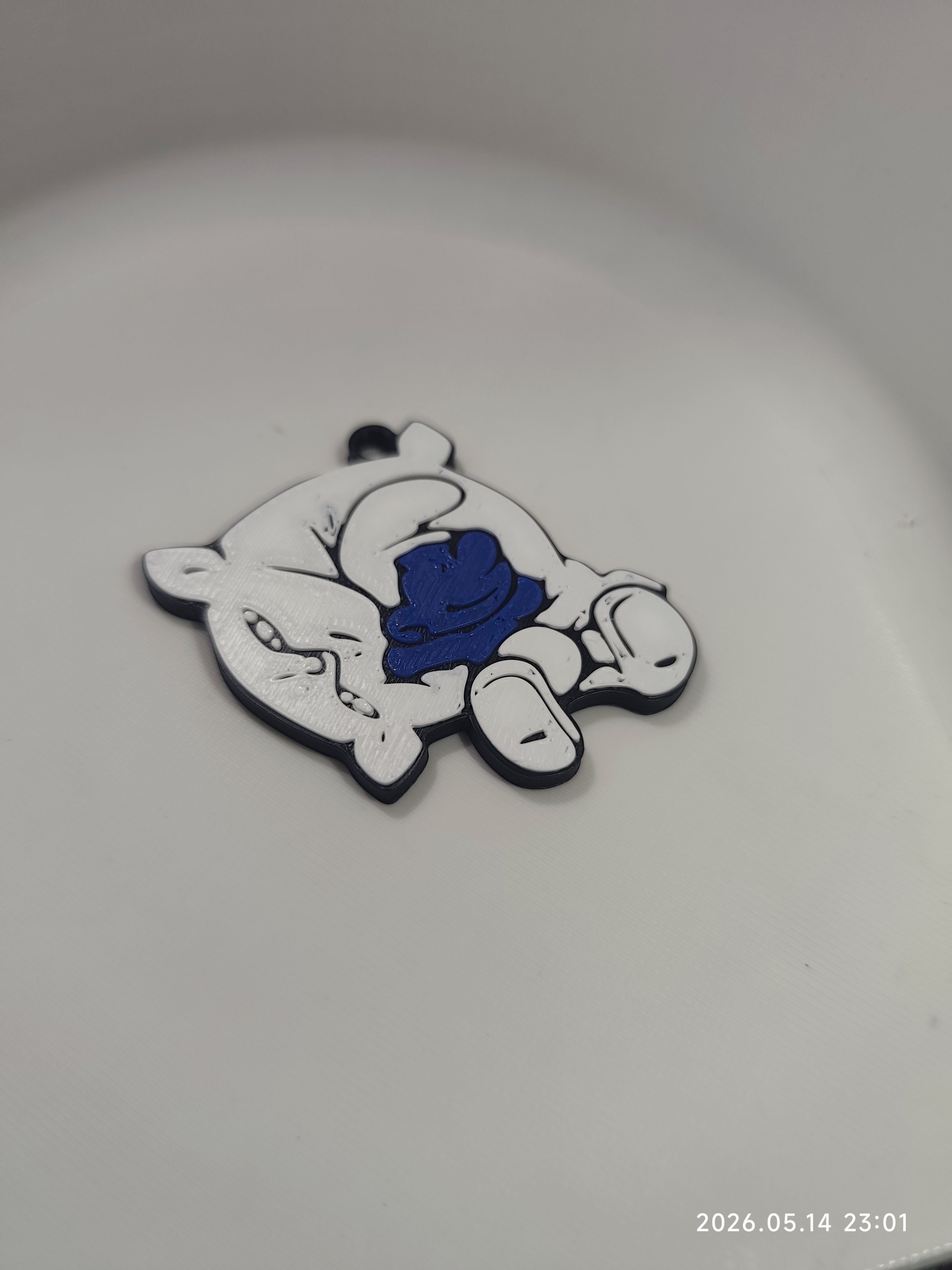 Sleepy Smurf keychain