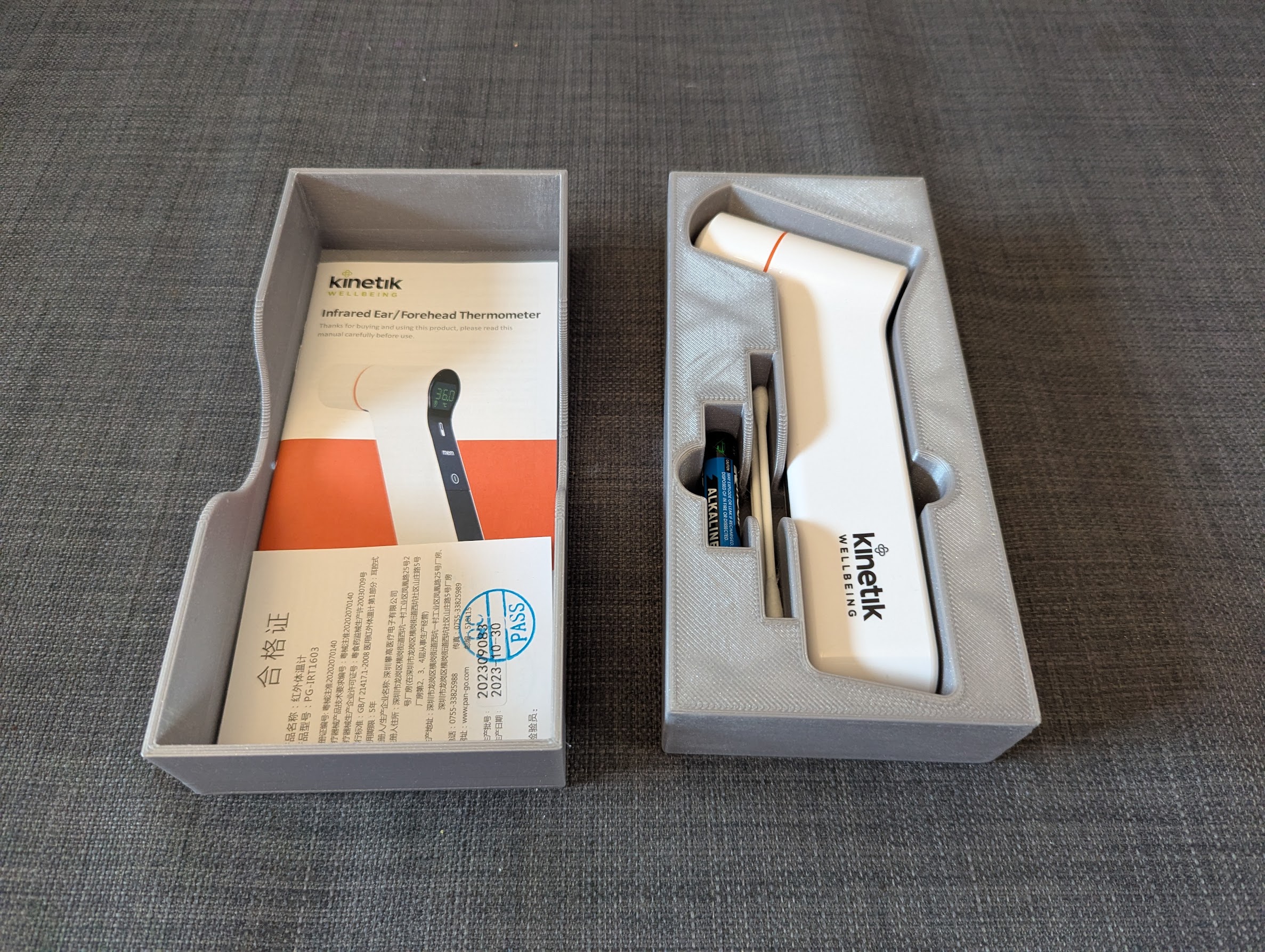 Kinetik ear/forehead thermometer box