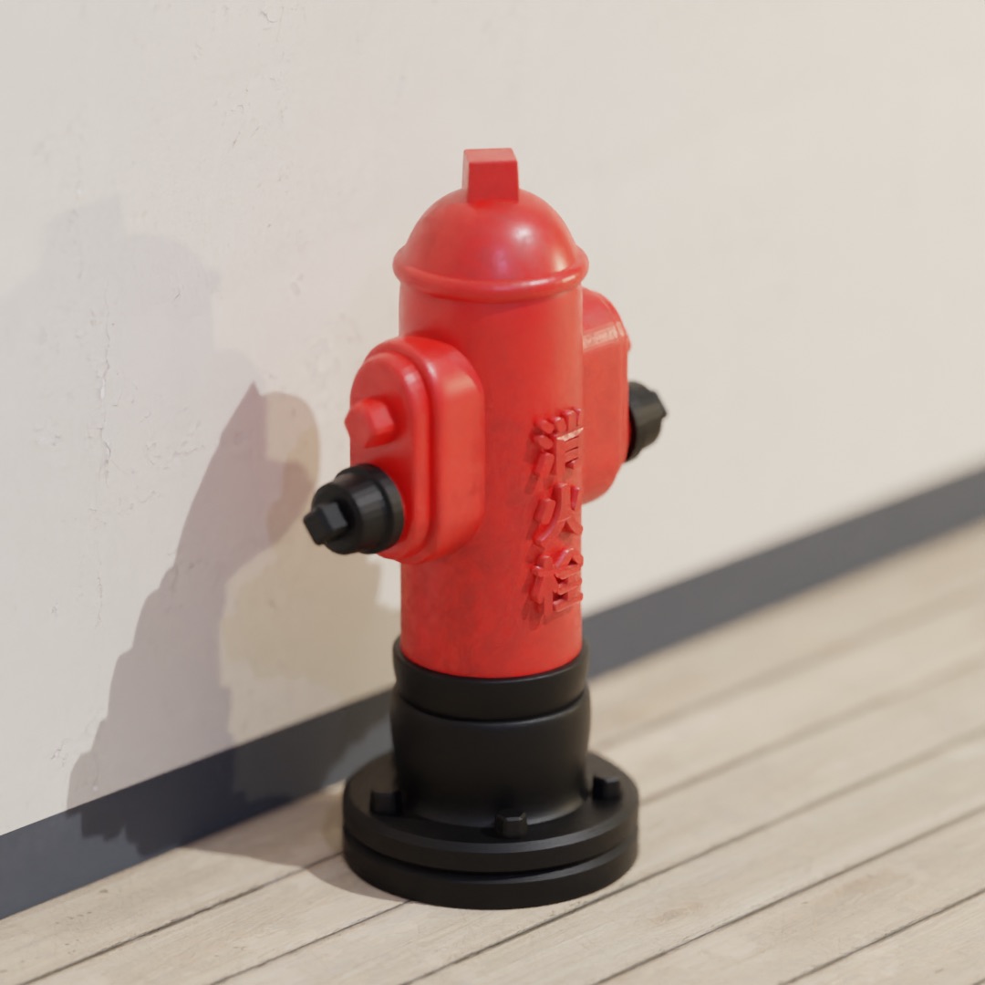 Japanese Fire Hydrant Miniature STL Diorama Street Equipment