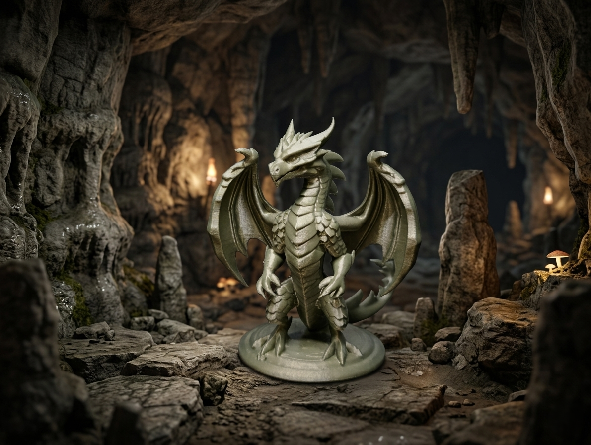 Detailed Standing Dragon Figurine