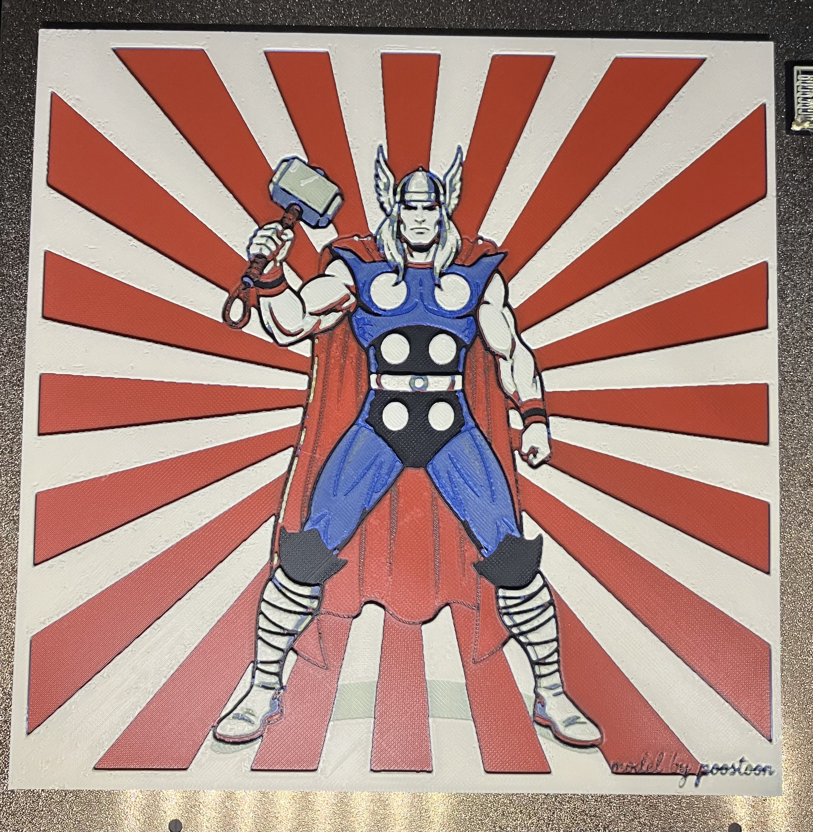 Thor from Marvel Comics Fun Art Poster 20x20 cm