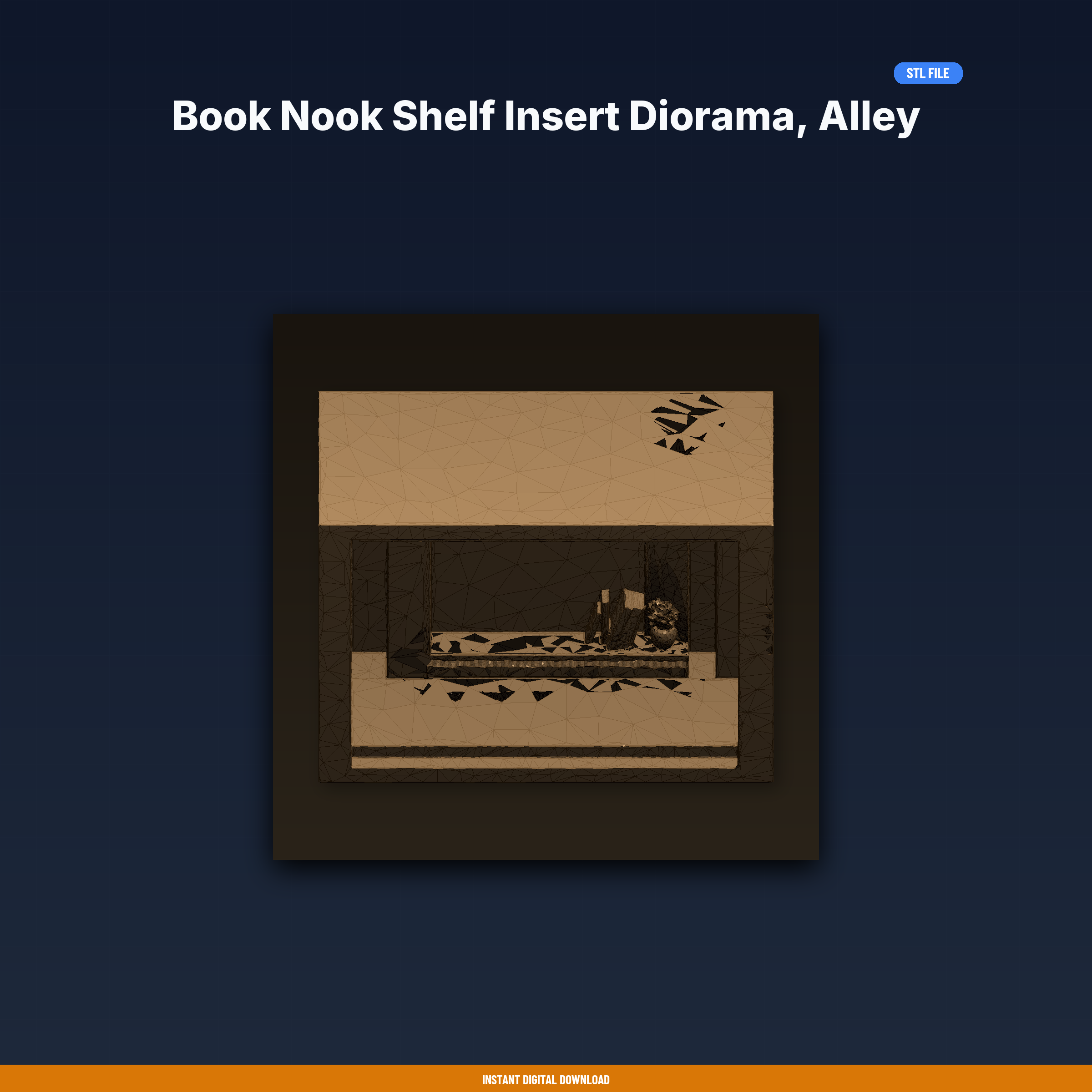 Book Nook Shelf Insert Diorama, Alley Street Scene, Led Light - 3D Printable STL File