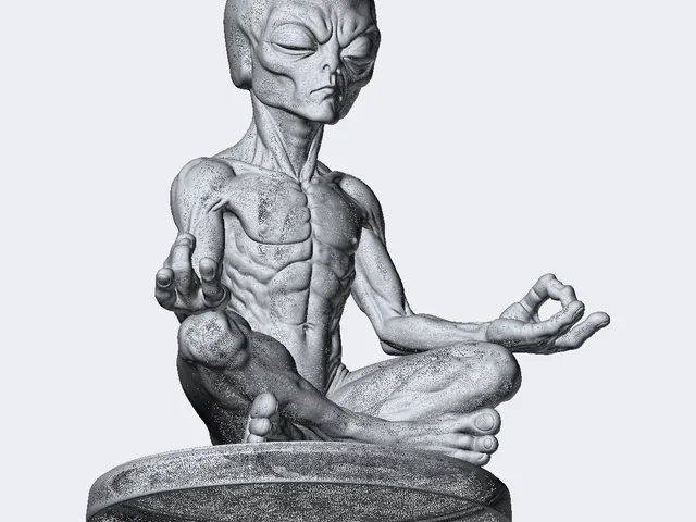 Meditating Alien Statue - Free STL Desk Figure