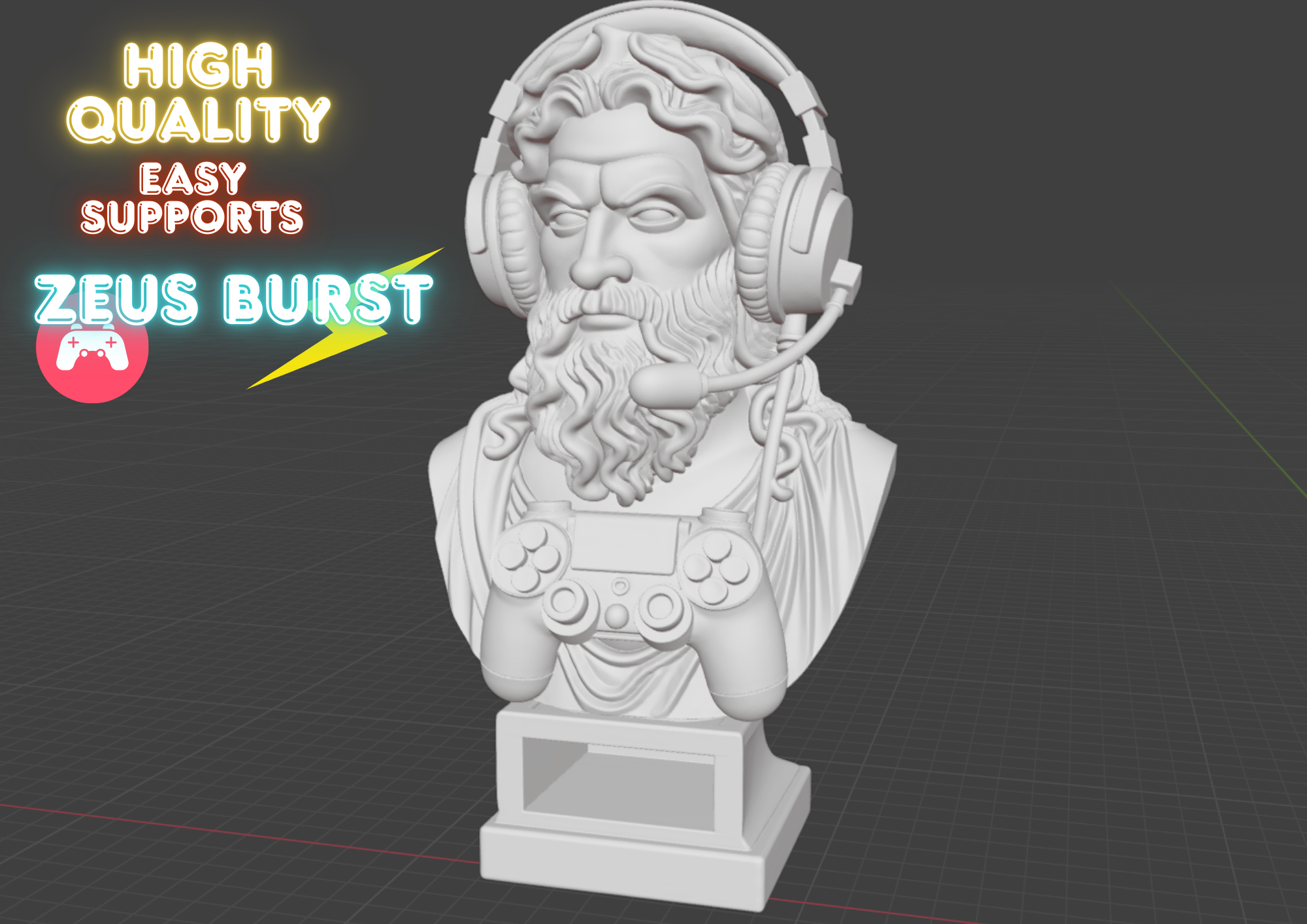 Zeus gaming bust marble