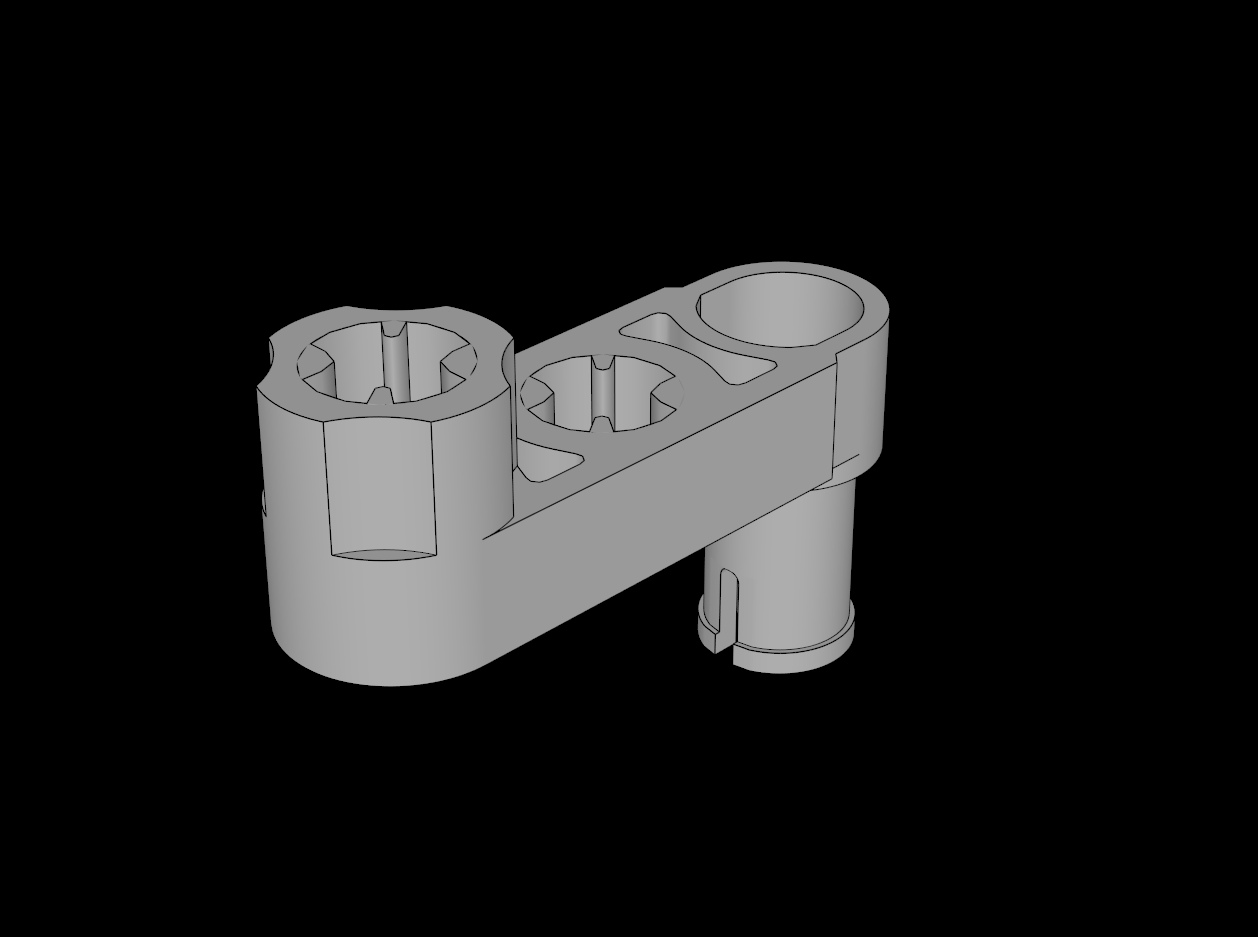 Lego Compatible (3299a.dat) Technic Beam  3 x  0.5 Liftarm with Boss and Pin with Closed Central Axle Hole