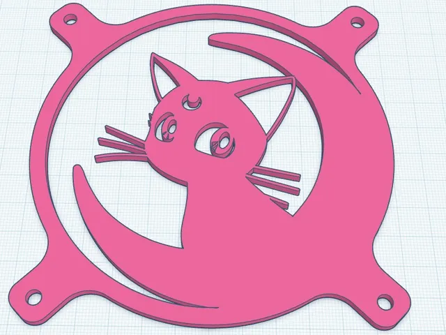 120mm fan grill sailormoon cat