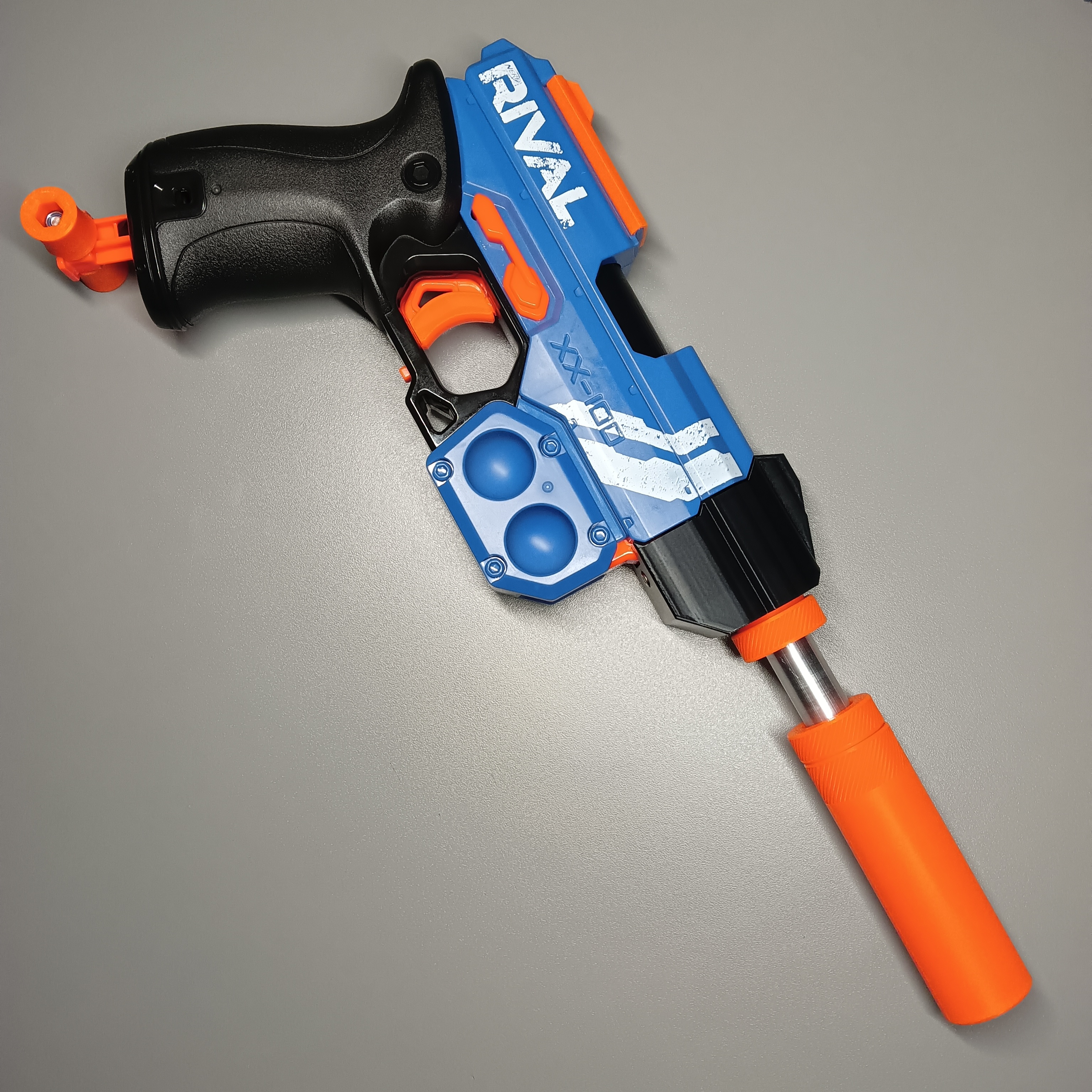 Streamlined Knockout Short Dart Mod * Silly Thread O-Ring Collet * 16mm Barrel * Nerf Rival