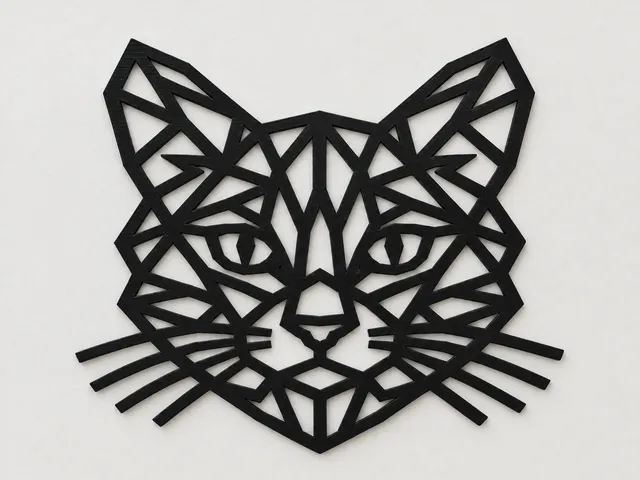 Geometric Cat Face – Low Poly Wall Art