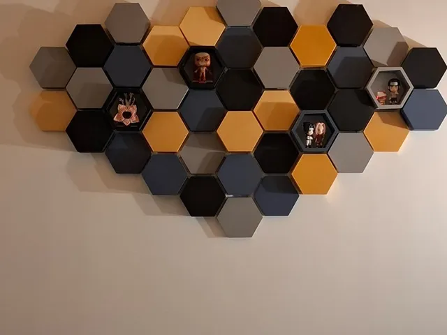three-dimensional hexagonal wall frame
