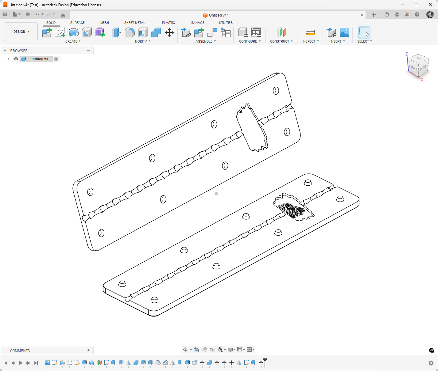 Two piece mould for a bamboo-style stick