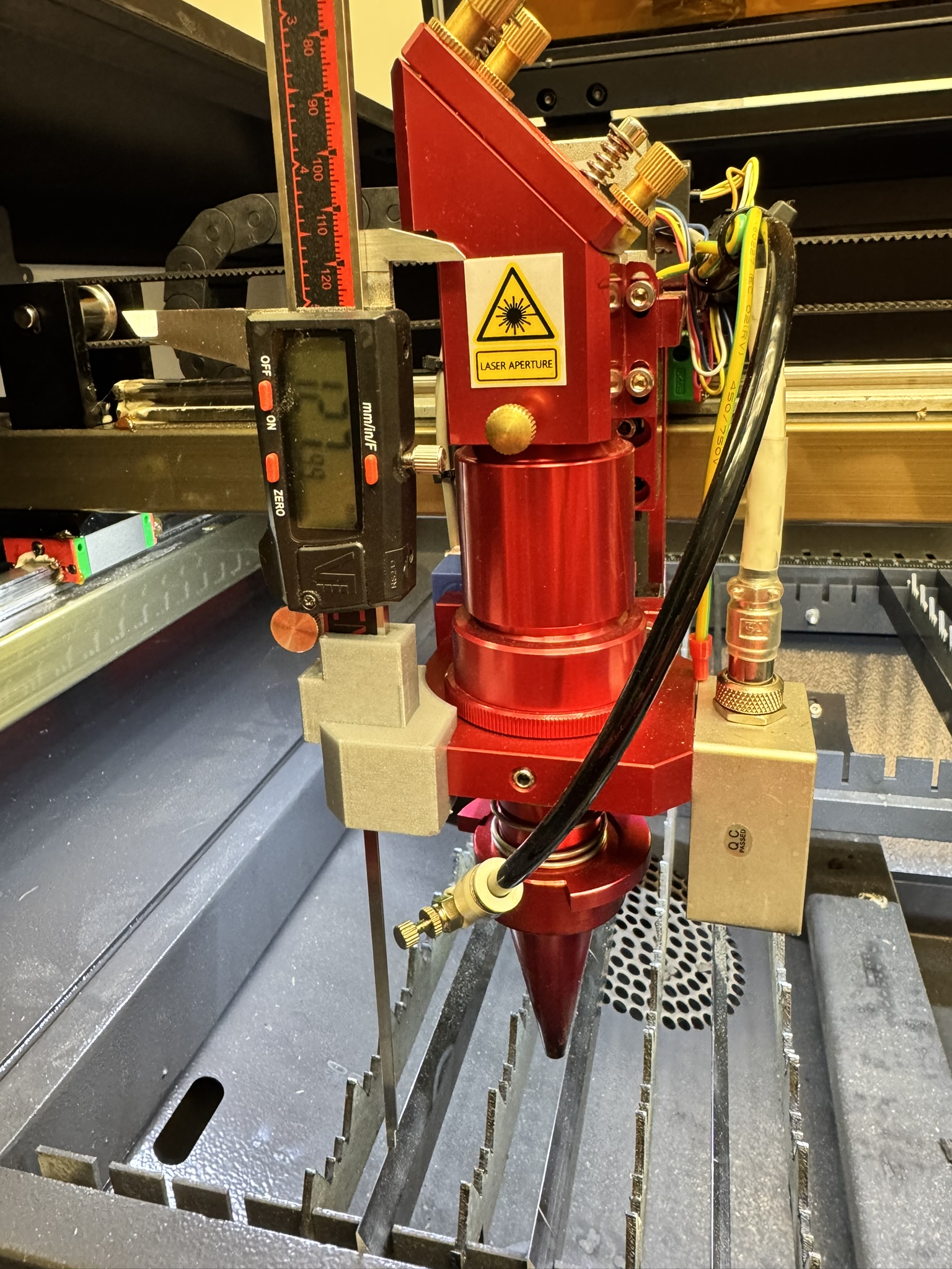 Clip for Measuring Bed Height on Boss HP Laser Machines
