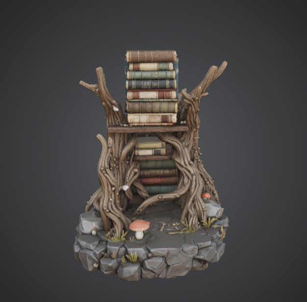 Enchanted Forest Bookshelf – Fantasy Tree Root Book Display