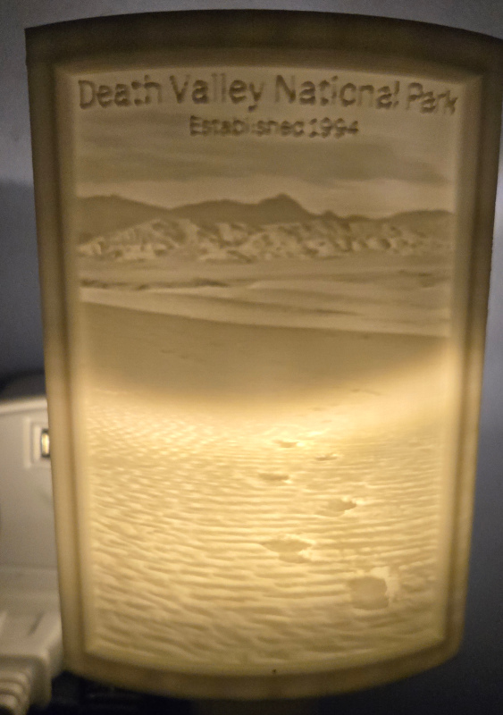 Death Valley National Park Nightlight Lithophane
