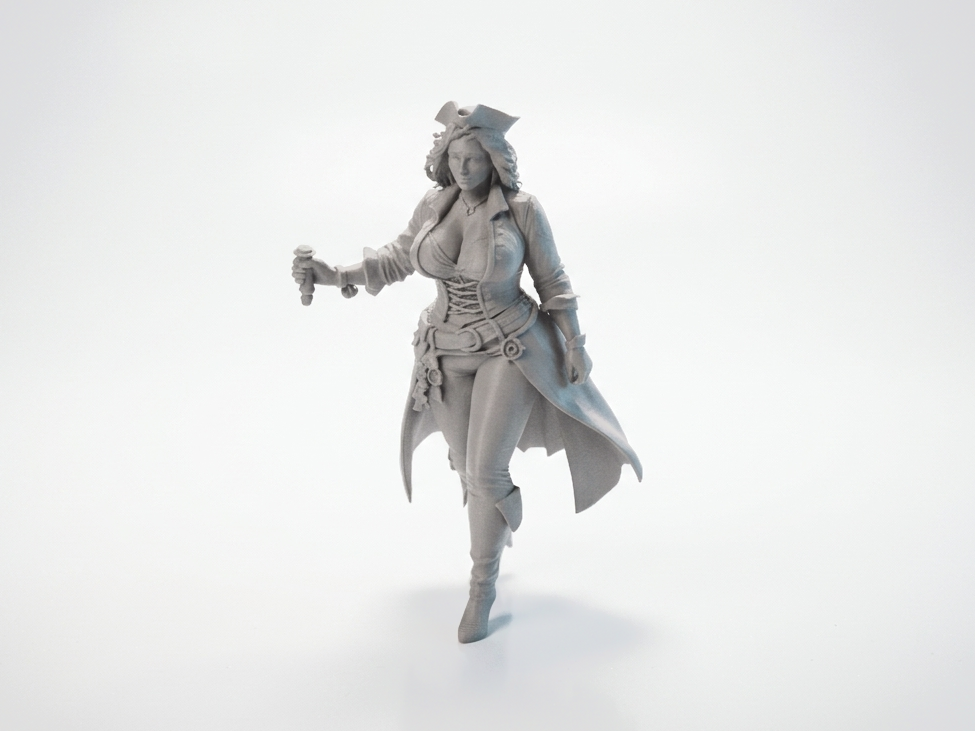 Pirate Captain Figurine Female Character 3D Printable