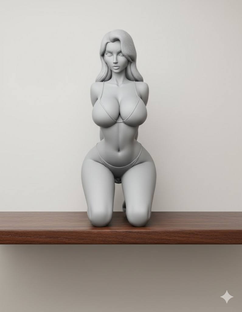 sexy woman on her knees with her hands behind her back