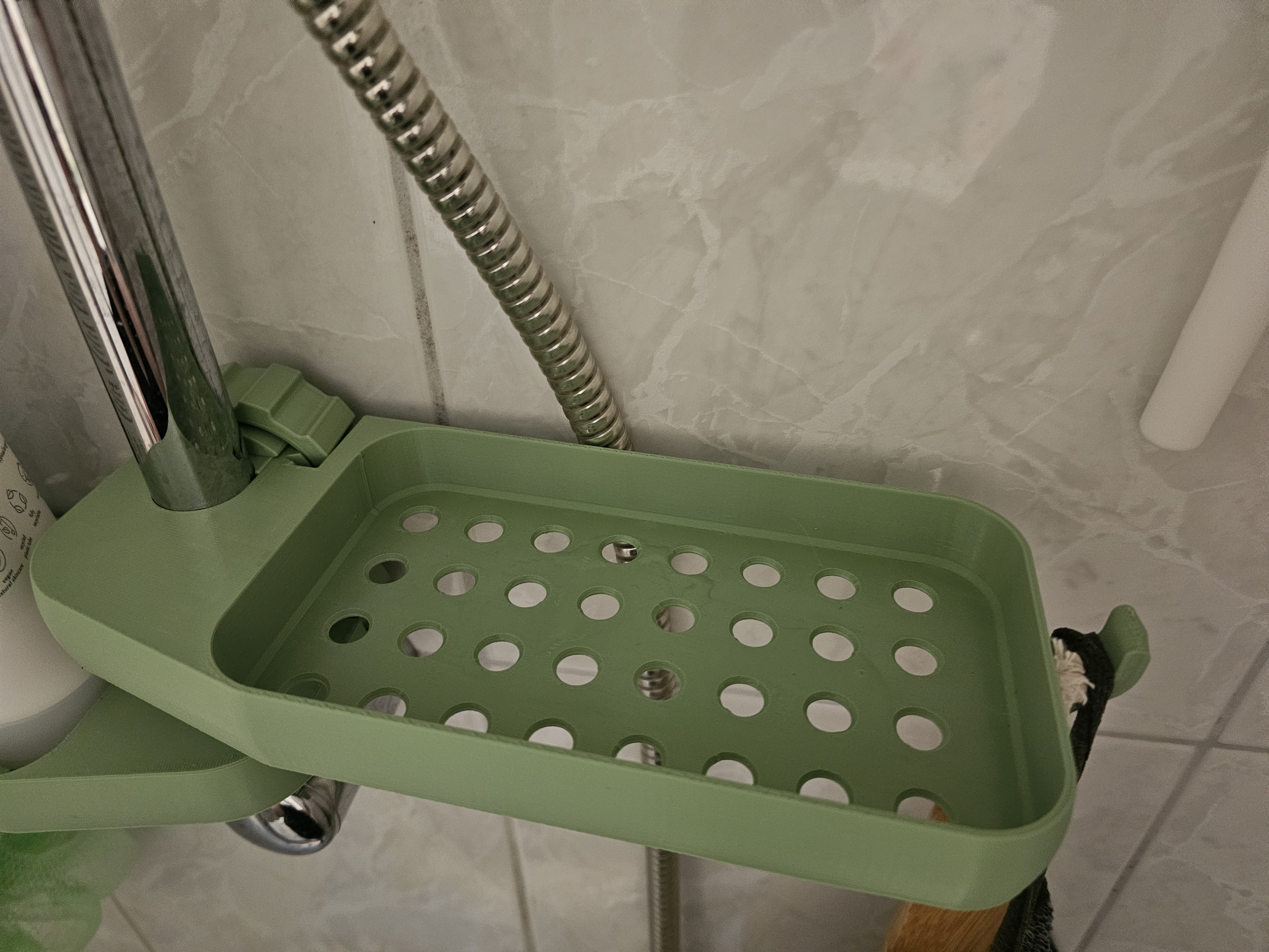 Sturdy Soap & Shampoo Dish for Shower - Larger w/ Integrated Hook