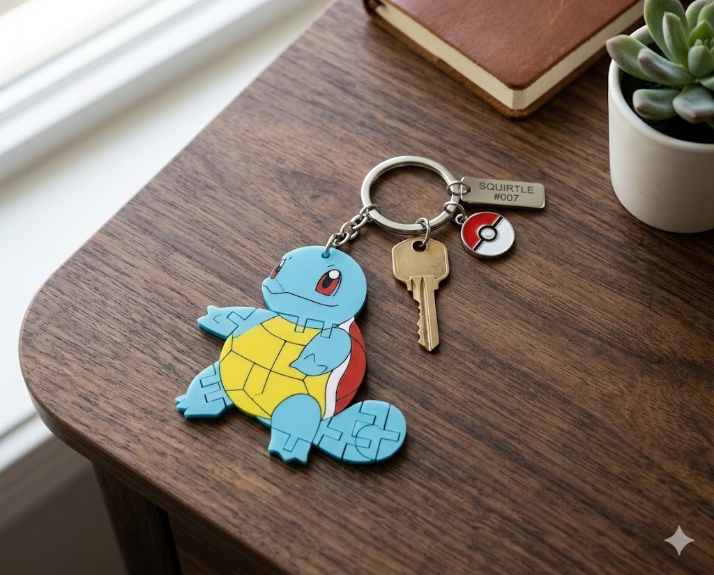 Flexi Squirtle Pokemon Keychain