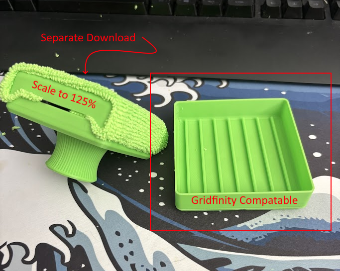 Gridfinity Build Plate Cleaner Microfiber Holder Adapter