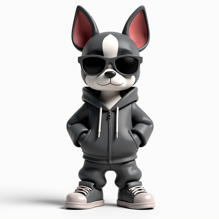 cool Boston Terrier 3D model