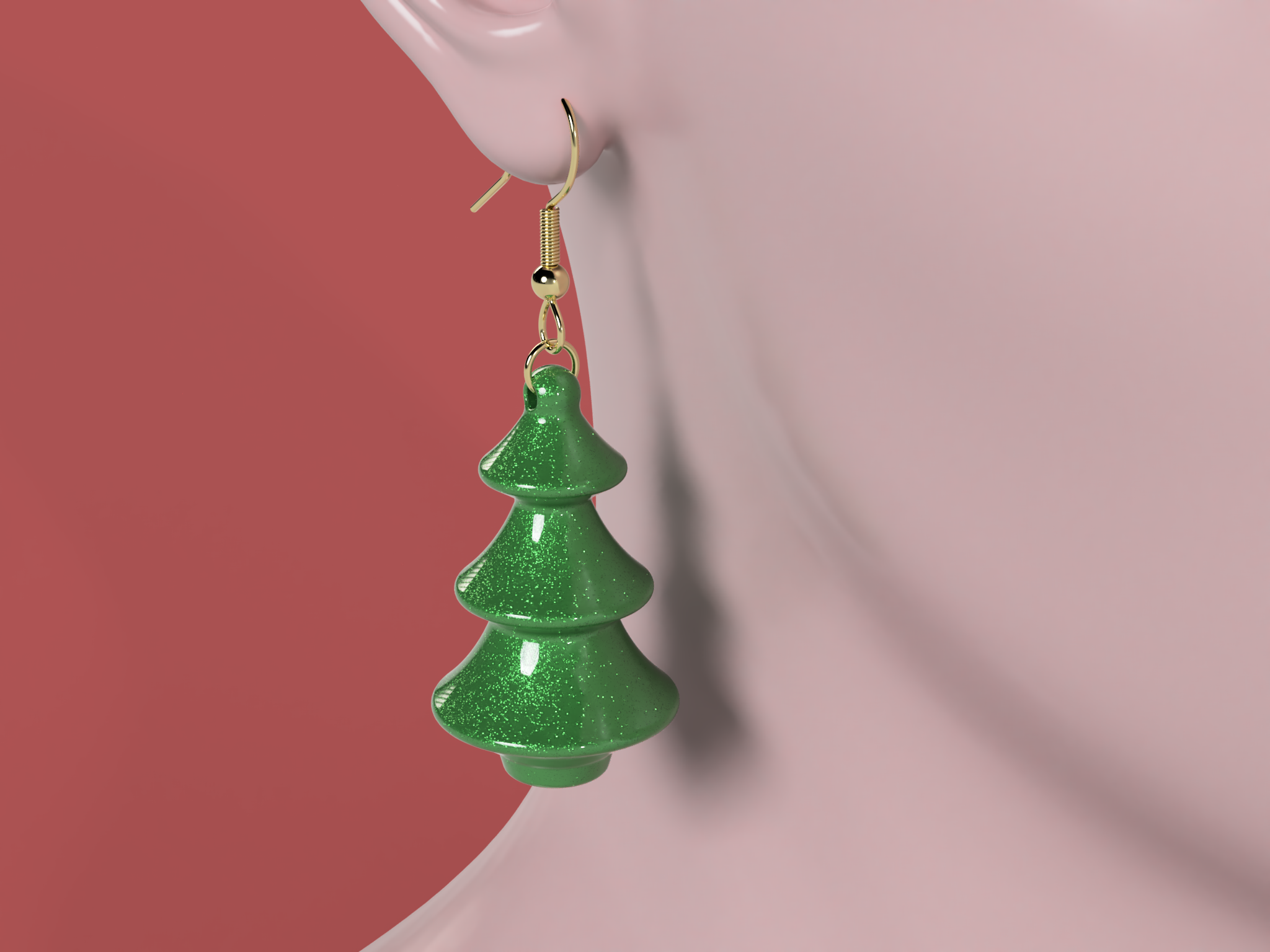 Christmas tree earrings