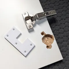 Reinforced replacement for broken kitchen hinge