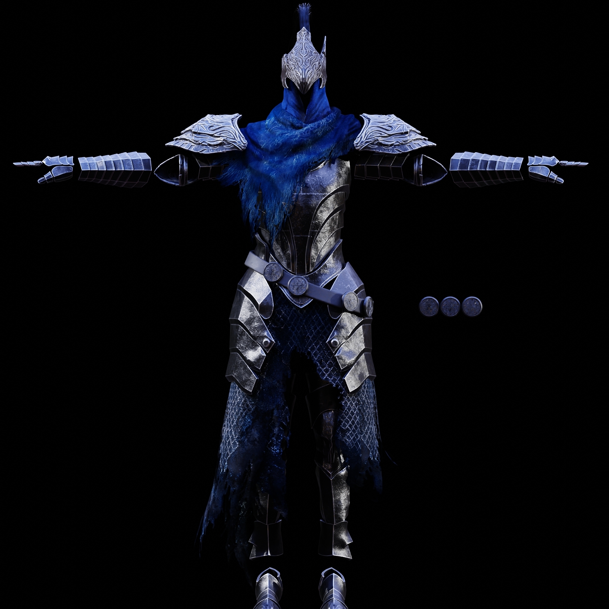 ULTIMATE ARTORIAS FULL PLATE ARMOR COSPLAY LIFESIZE – HELMETS, SWORD & SHIELD FAN ART STL — miniatura 36