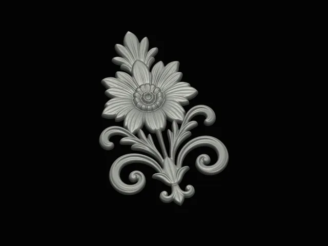 relief flower 4 symbol model