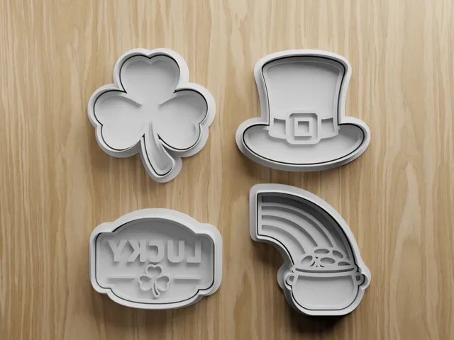 St. Patrick’s Day Cookie Cutter STL Bundle | Clover Hat Rainbow Fondant Cutter Set | 3D Printable