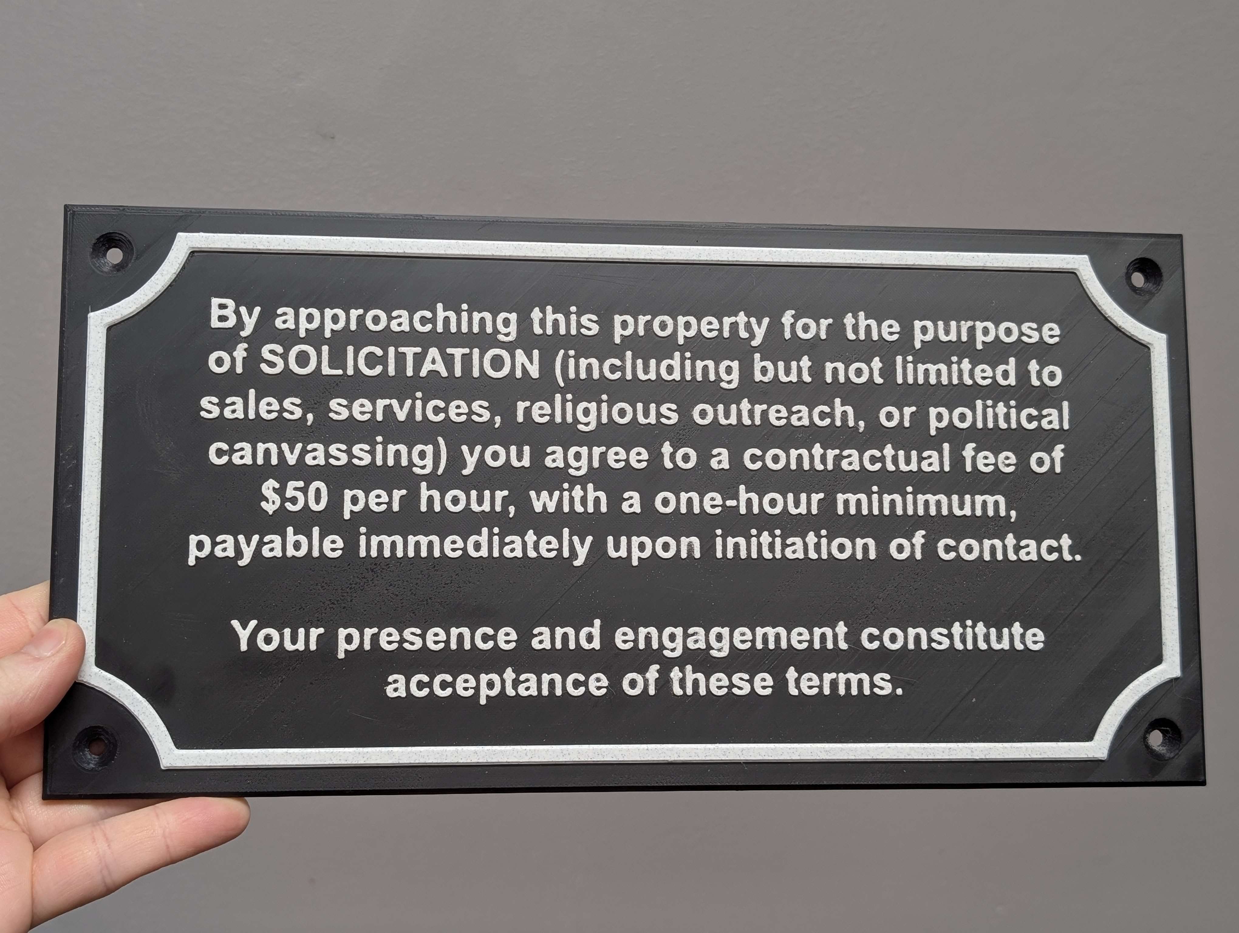 No Soliciting, with a fee!
