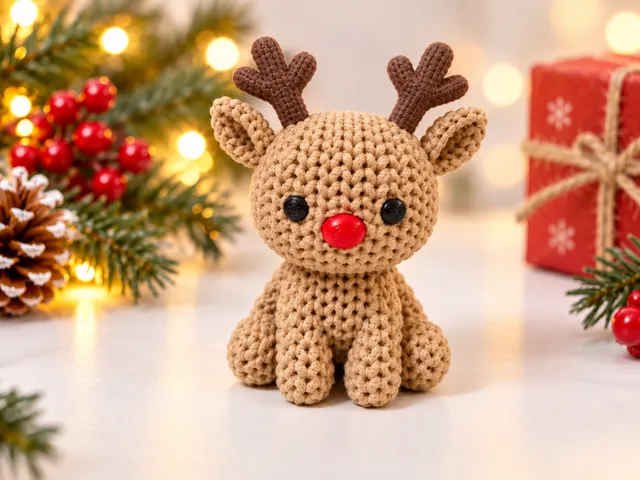 Knitted Christmas Reindeer - No Glue, No AMS