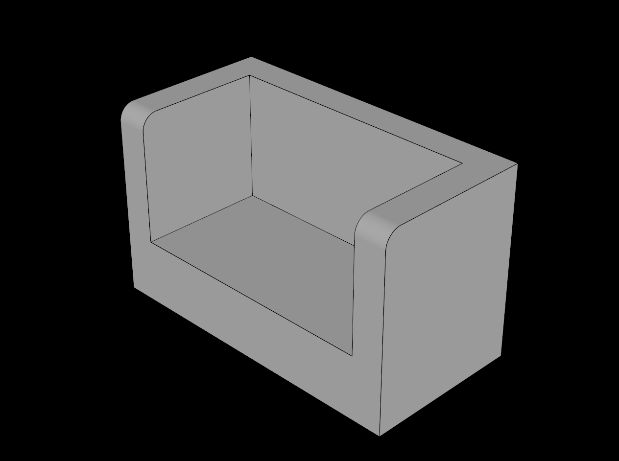 Lego Compatible (23969.dat) Panel  1 x  2 x  1 Double Corner with Rounded Corners