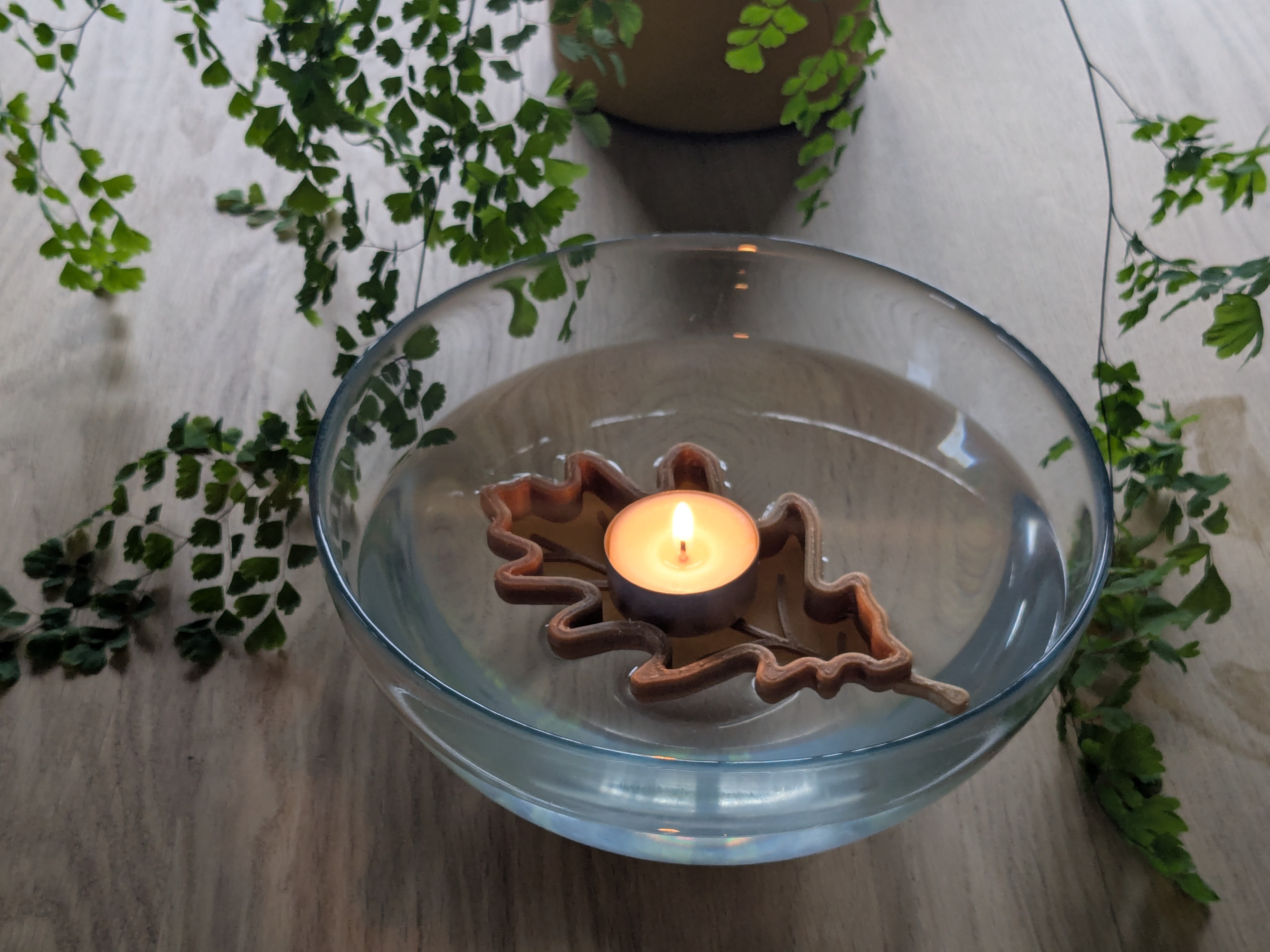 Floating Oak Leaf - Candle Holder