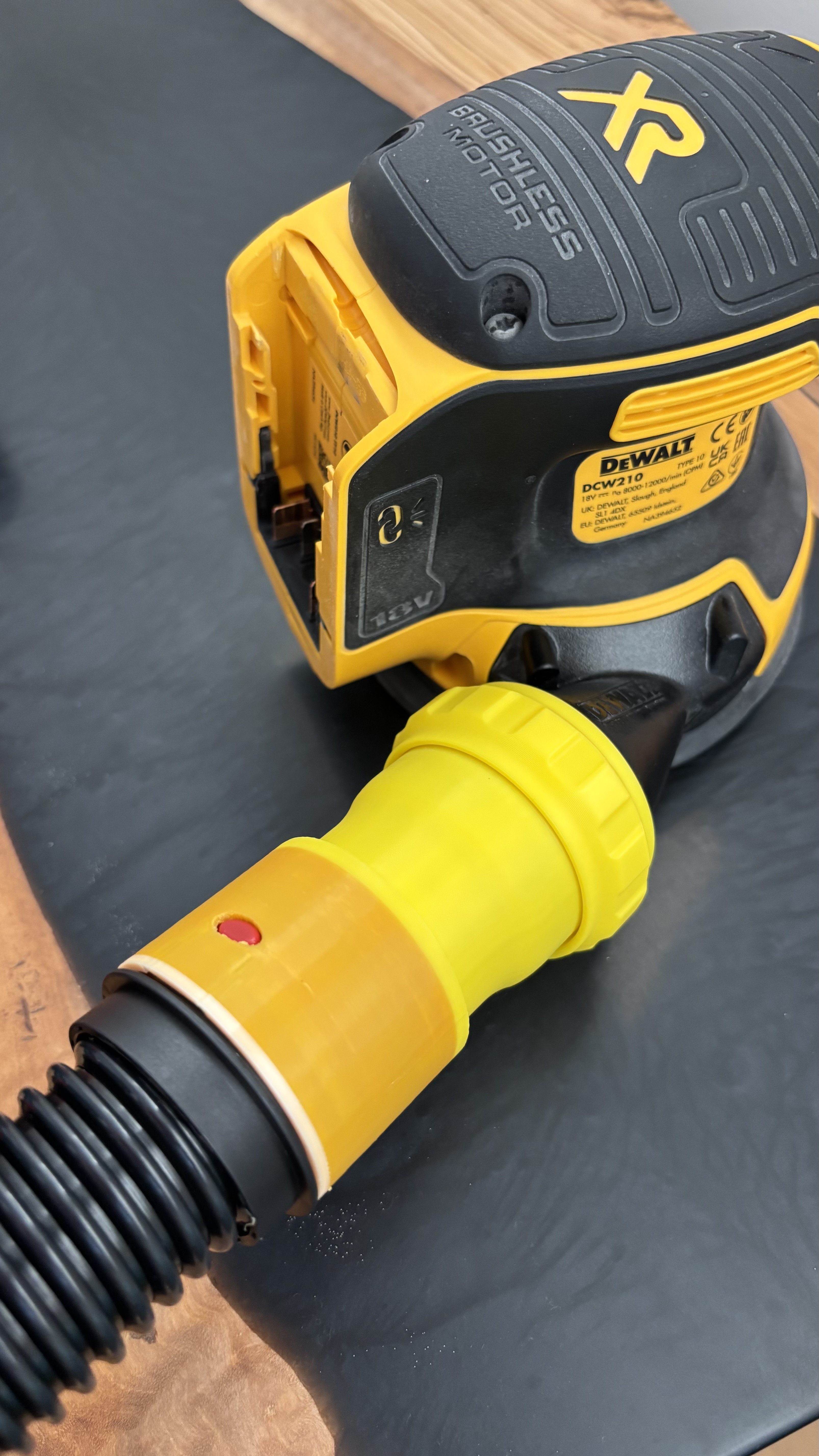 Dewalt sander to Bosch hose adapter