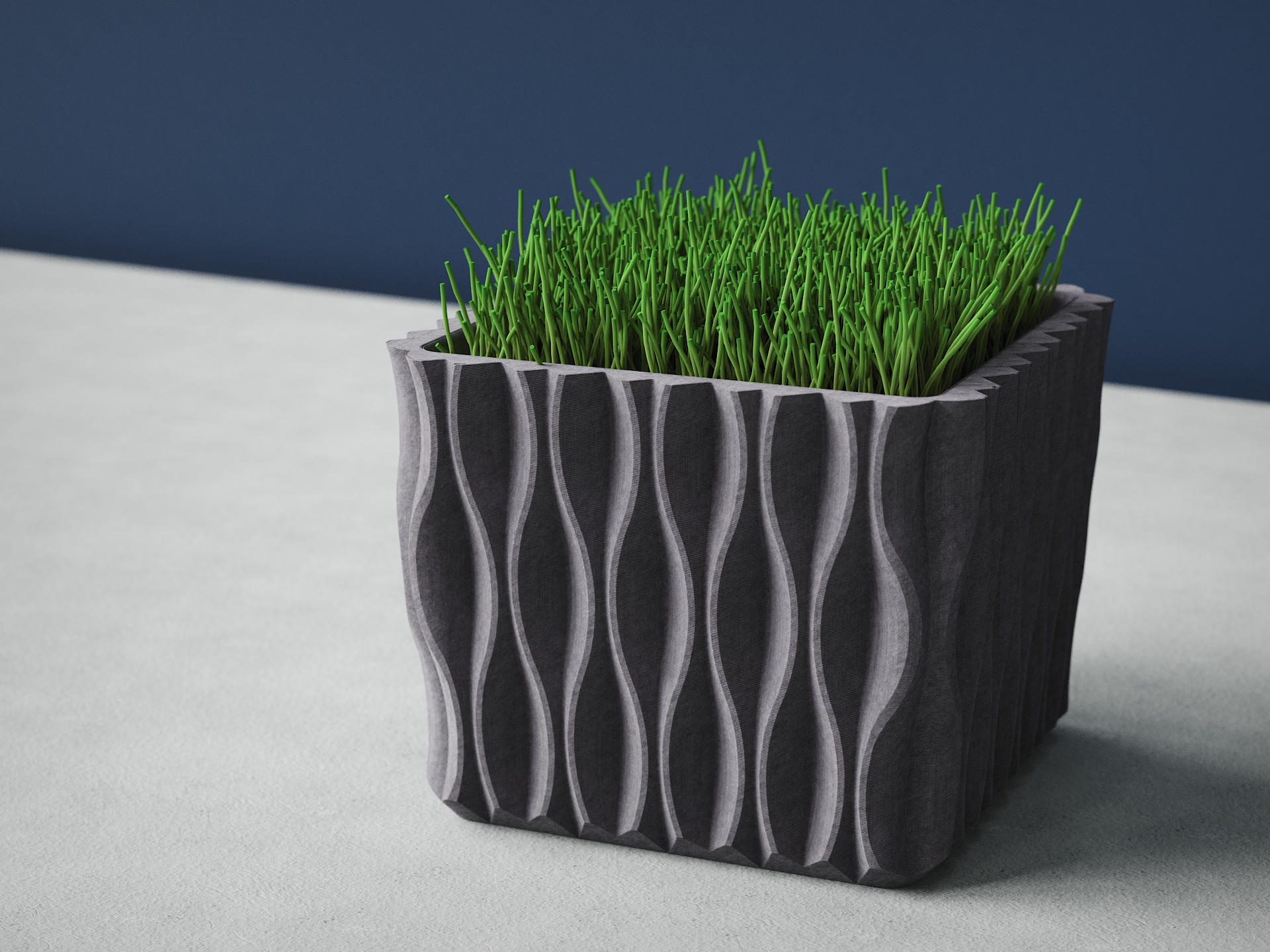 Square Wave Art Planter