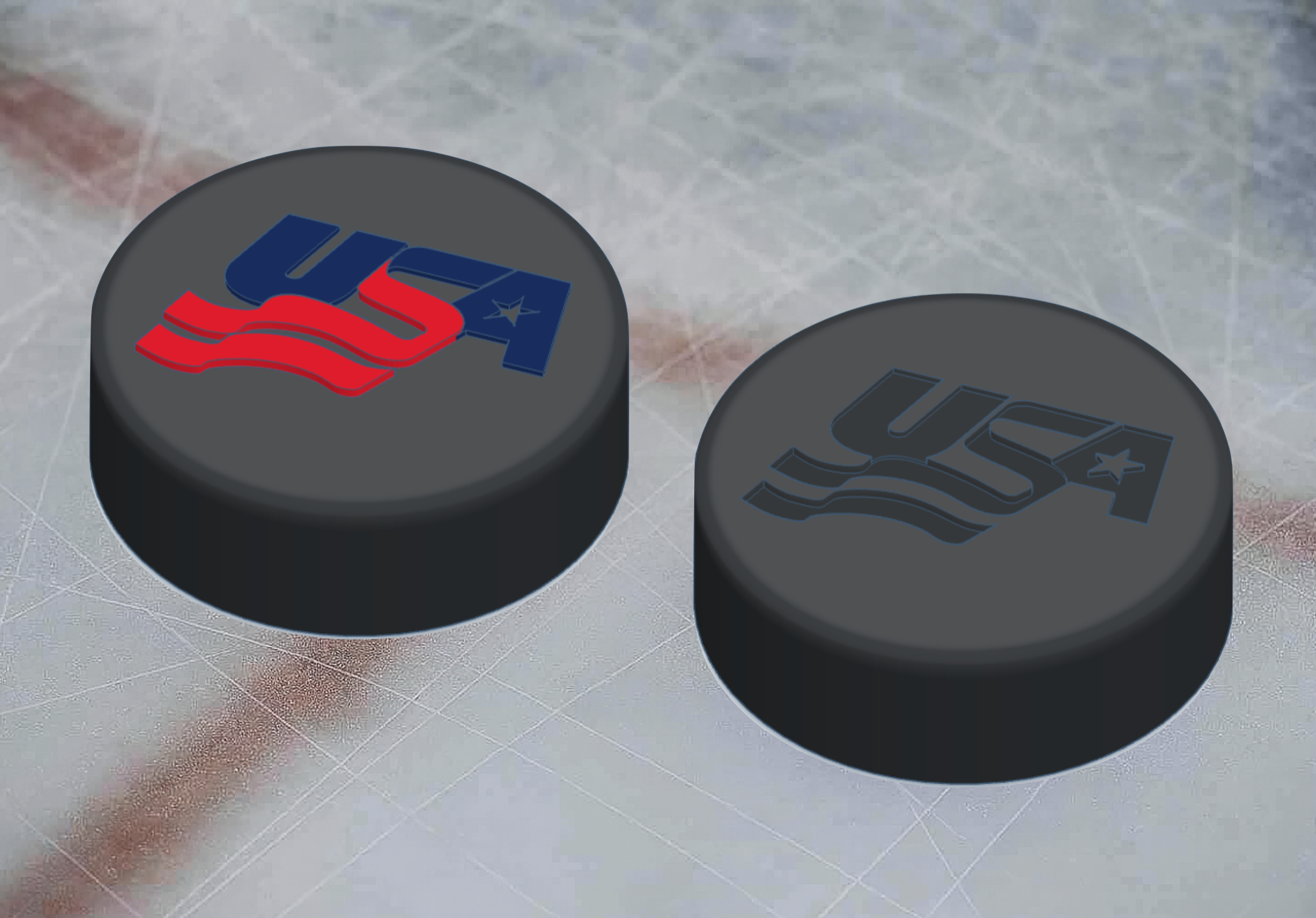 USA Hockey IIHF Logo and Puck