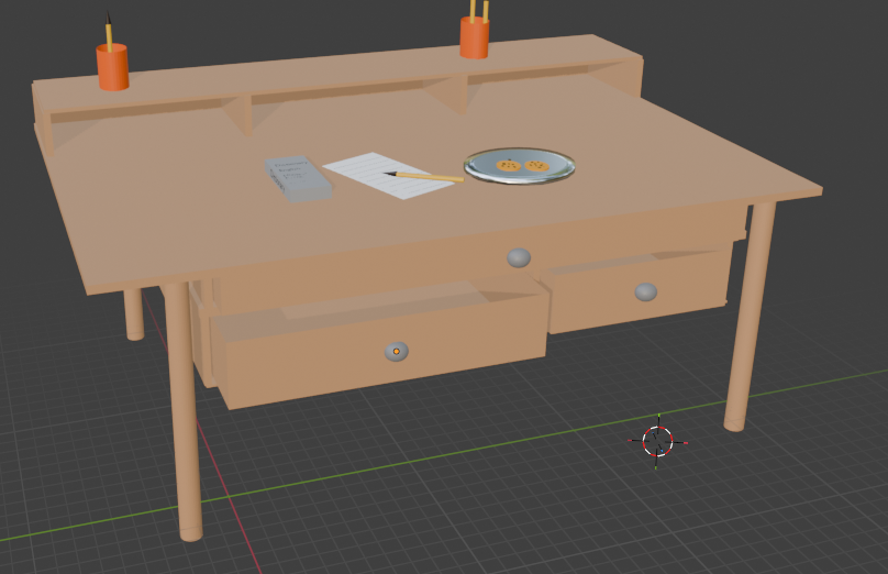 Table with Chair and Decorations.