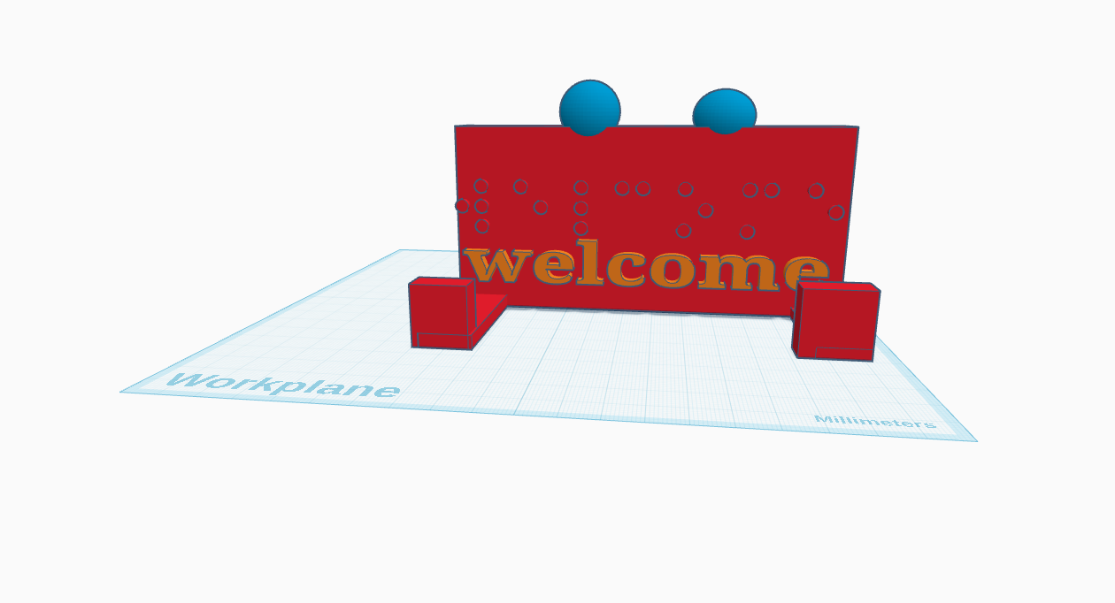 welcome decor with braille