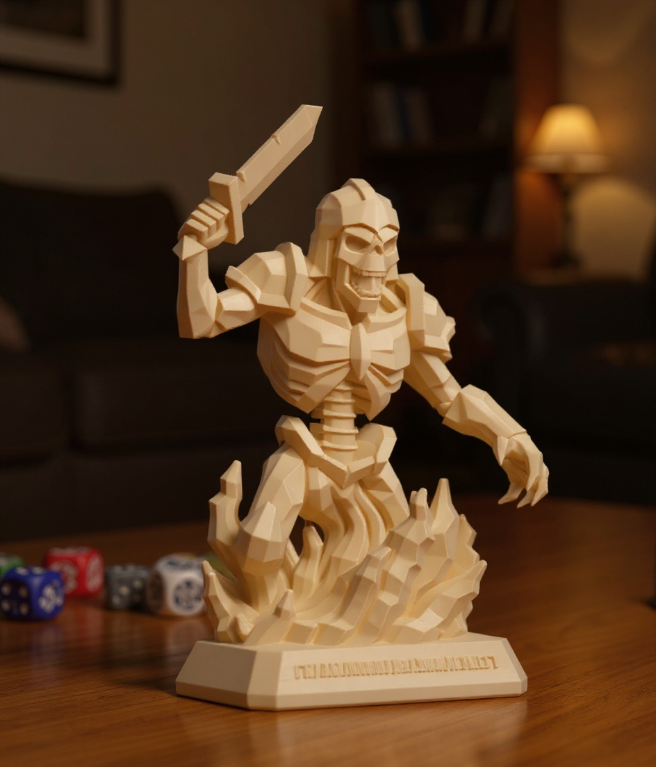 Blazebone Warlord – Undead Skeleton STL for Tabletop & Display