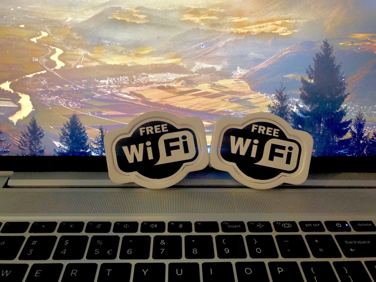 WiFi WallMate — “Free Wi-Fi” Sticker Mount Bracket