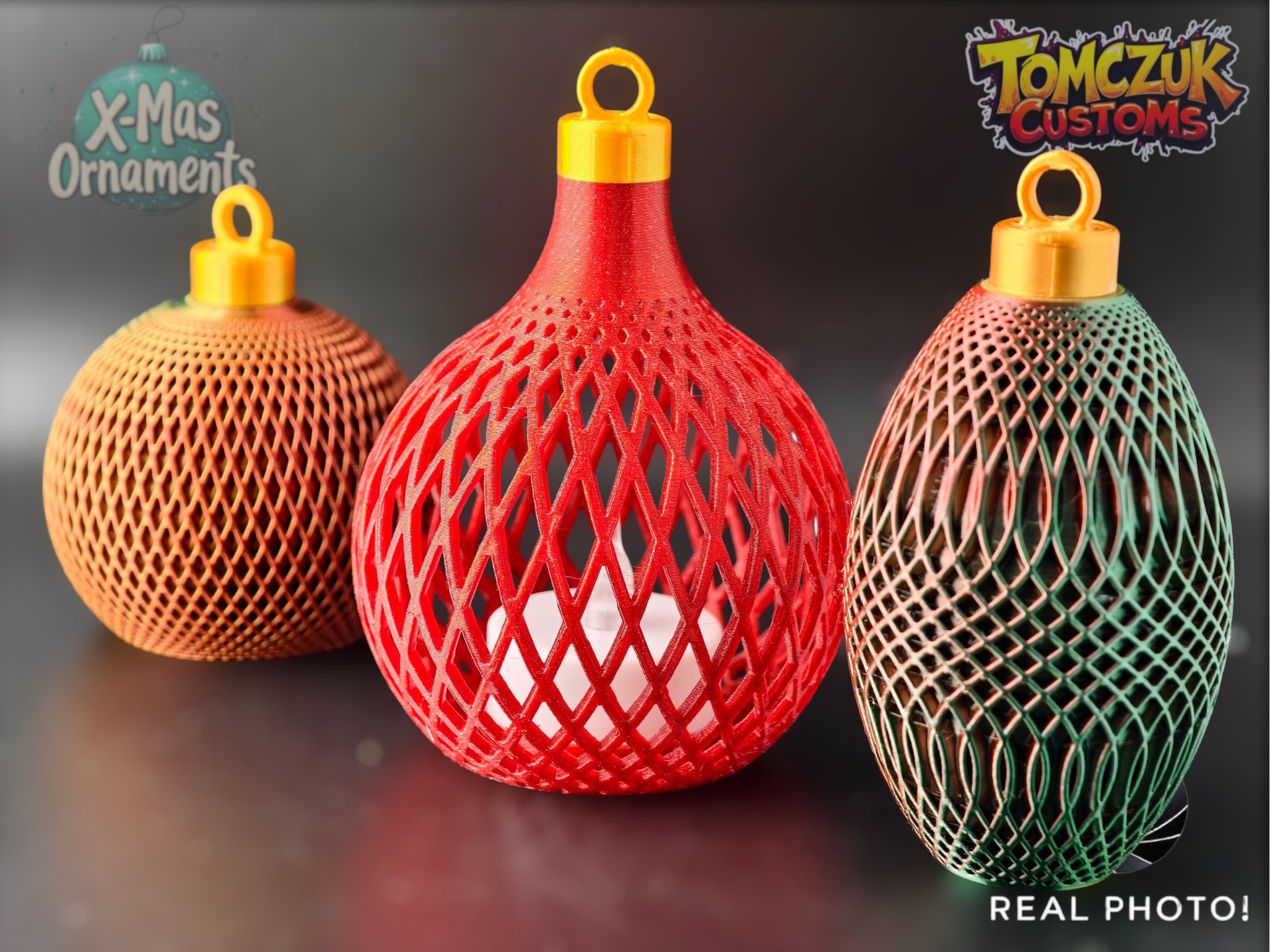 X-Mas Ornaments – Classic 3-Pack with Tea Light