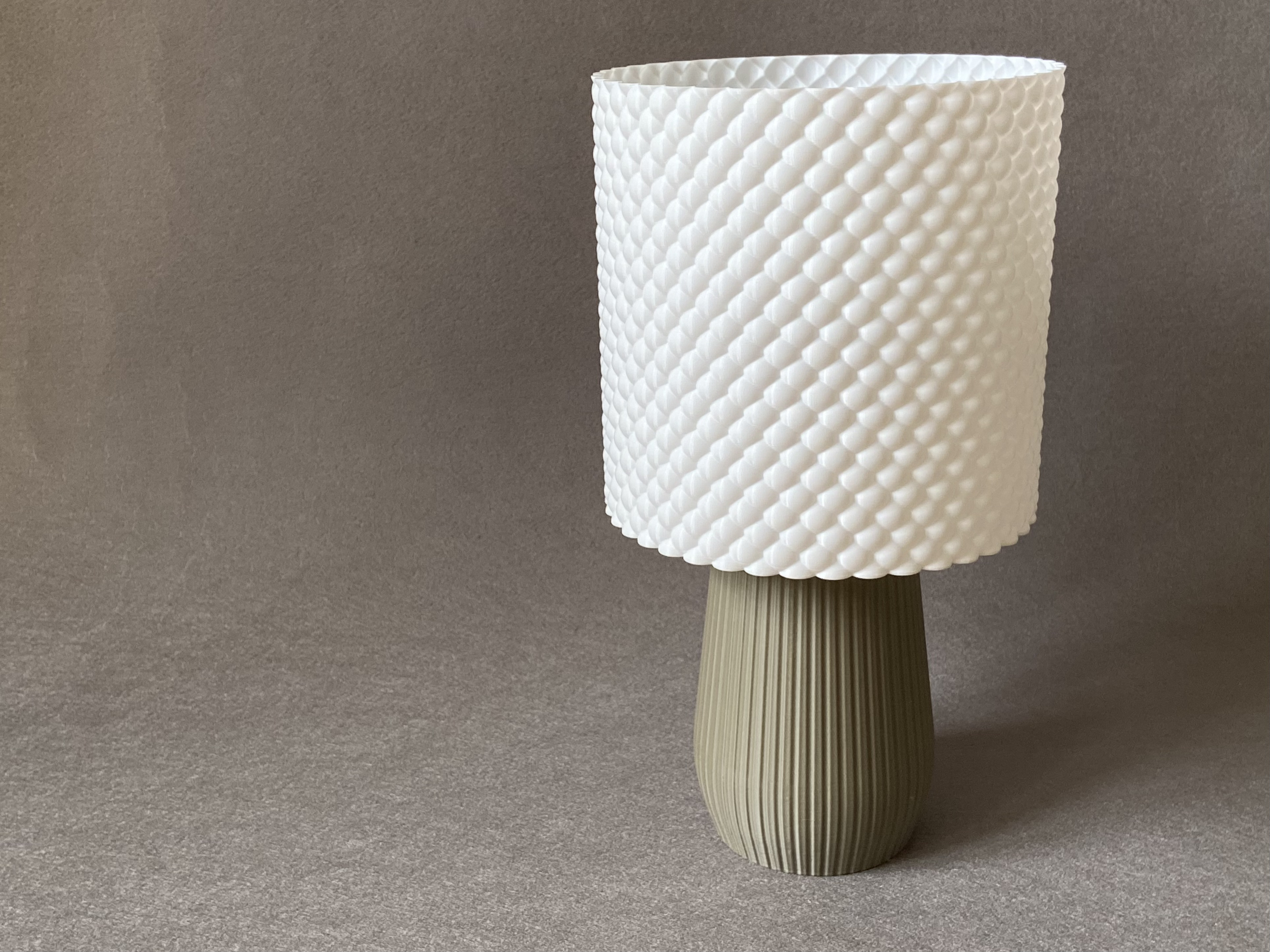Mid Century Bubble Shade Ribbed Base Table Lamp, Vase Mode, No Supports 3D model