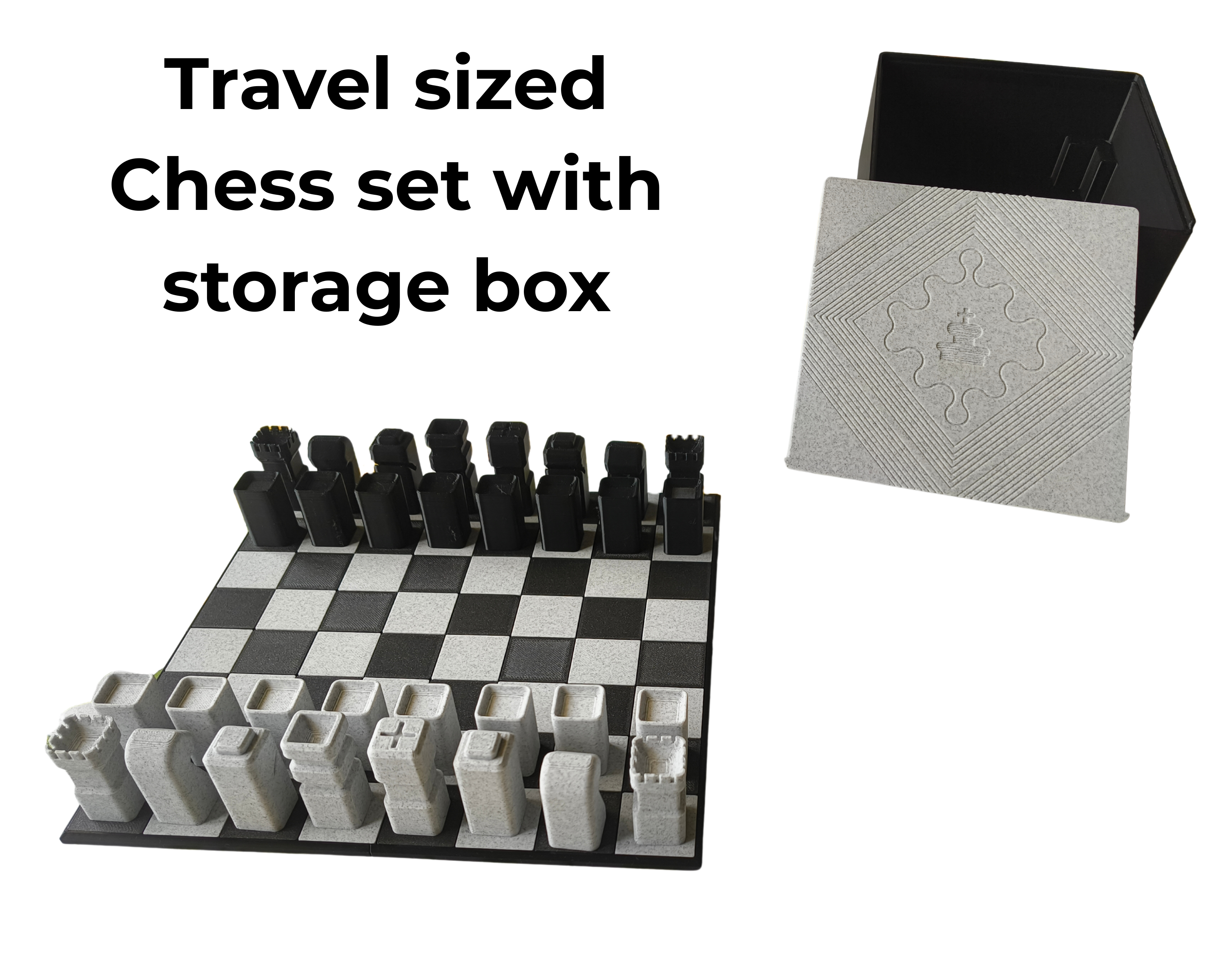 Chess set with compact storage box