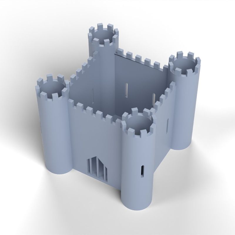 Castle Pen Pot - Medieval Keep Desk Tidy with Four Tower Pots, No ...