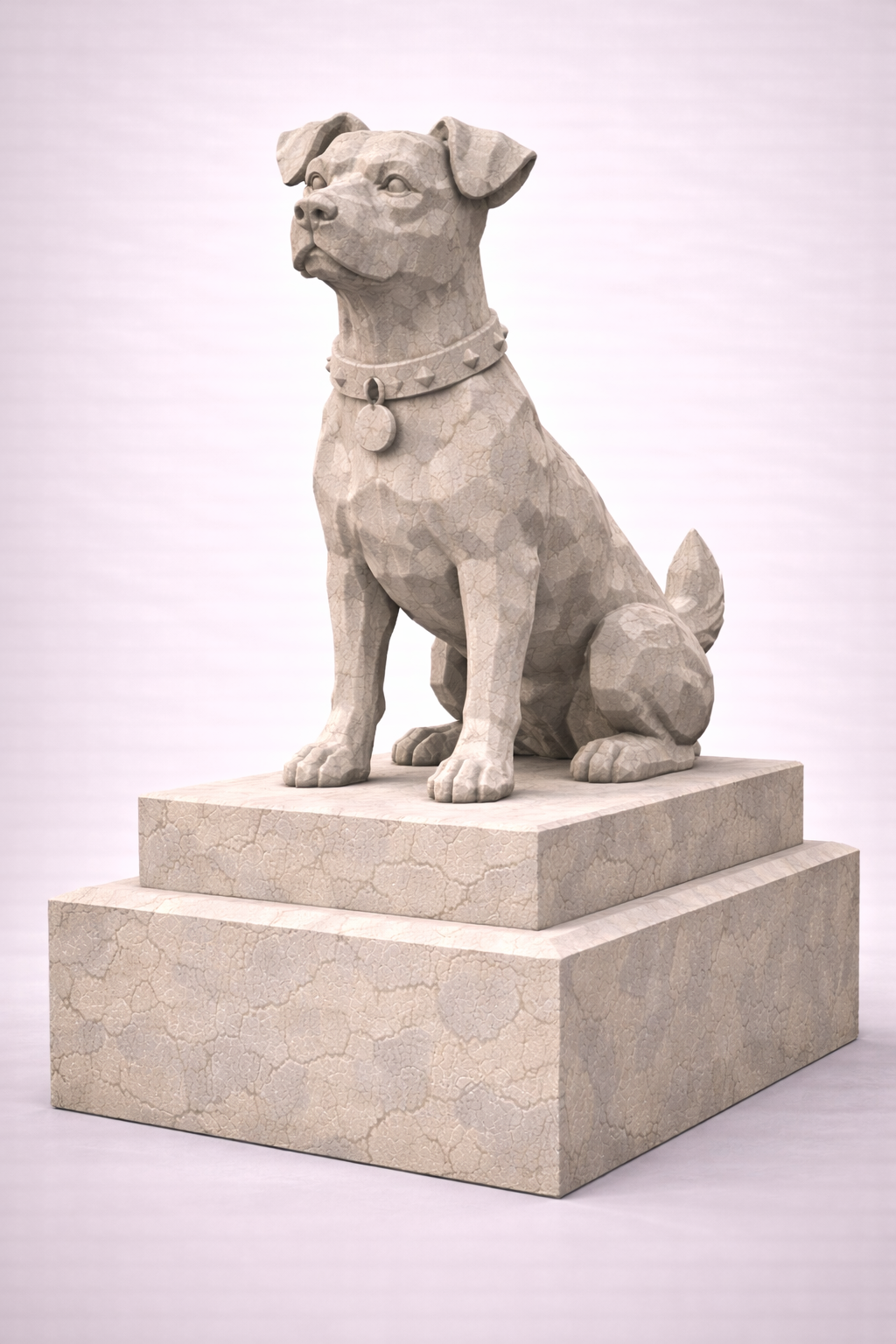Jack Russell Terrier Dog Statue Low Poly