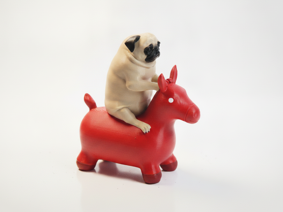 Dog Riding Pony Figurine Animal 3D Printable