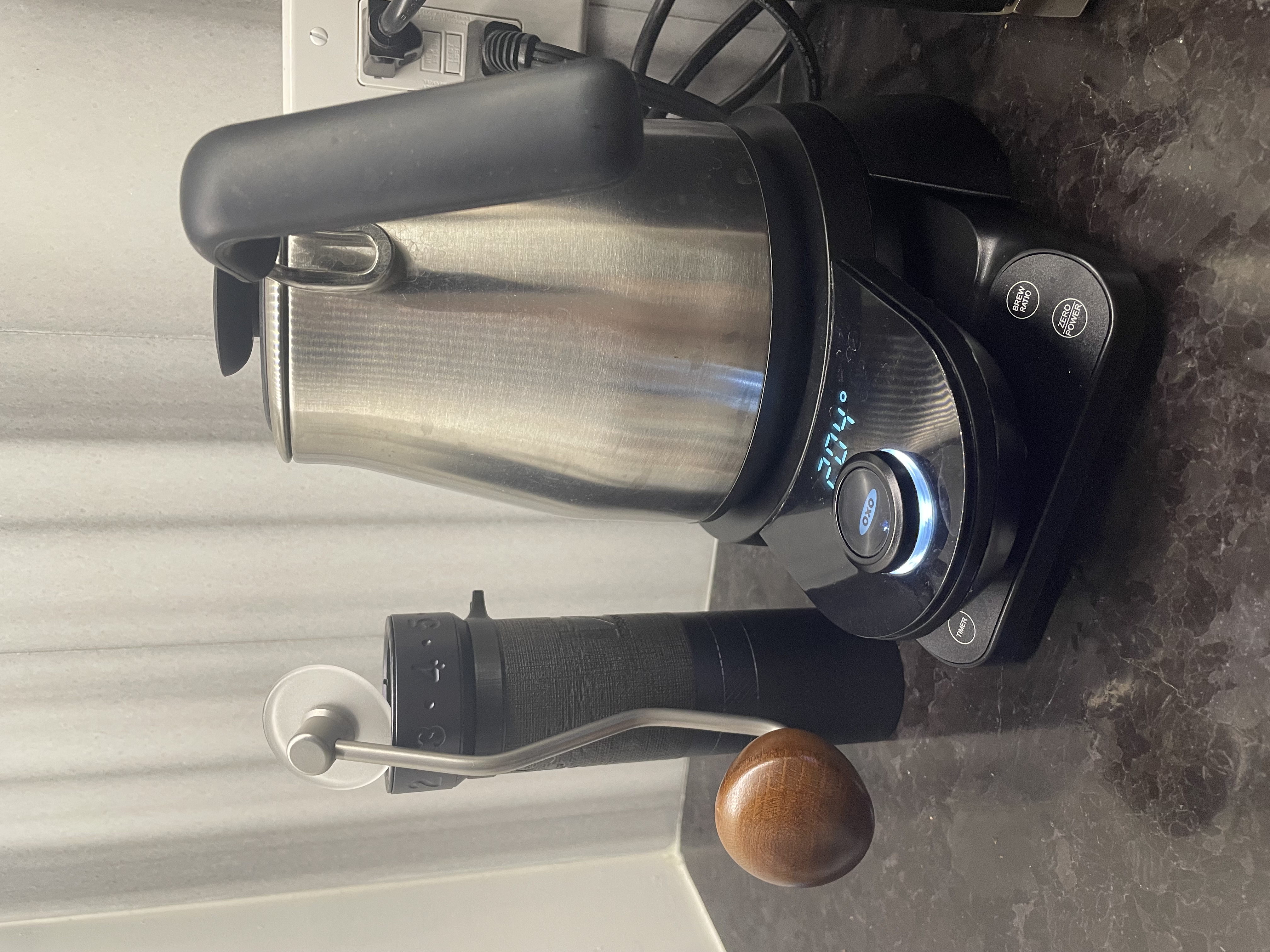 OXO Brew Gooseneck Electric Kettle 1L Riser with Scale Dock
